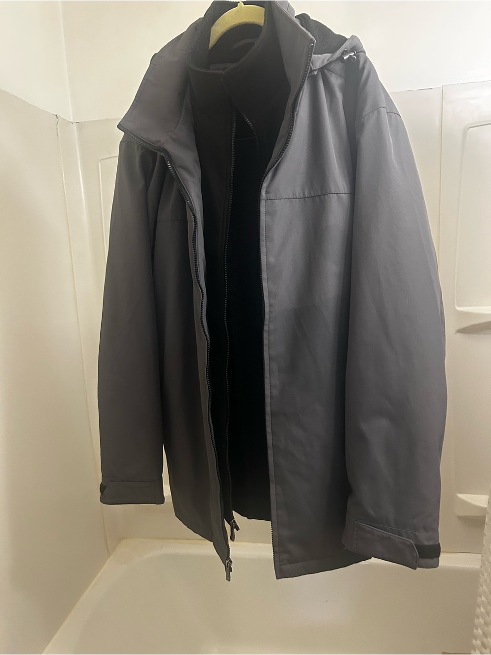 Weatherproof Men's Gray Hooded Warm Jacket